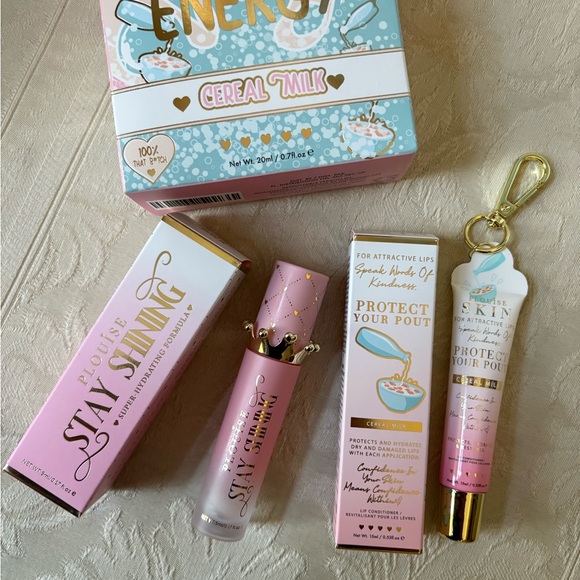 P. Louise Bad B*tch Energy Lip Oil & Conditioner Balm Duo Set Cereal Milk BNIB - Picture 1 of 10